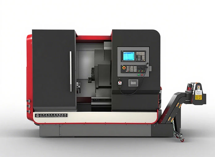 Slant bed CNC turning center