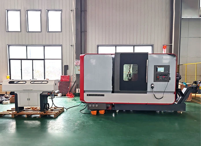 Slant bed CNC turning center
