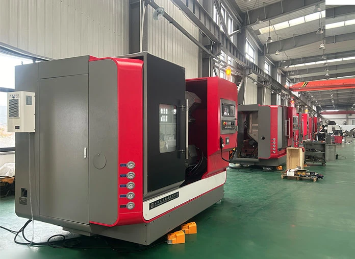 Slant bed CNC turning center