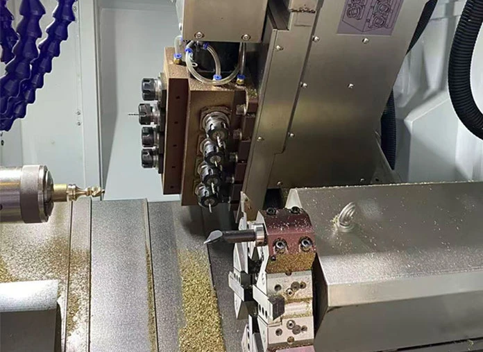 Slant bed CNC turning center