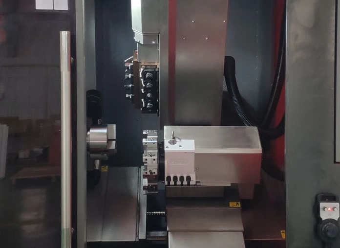 Slant bed CNC turning center