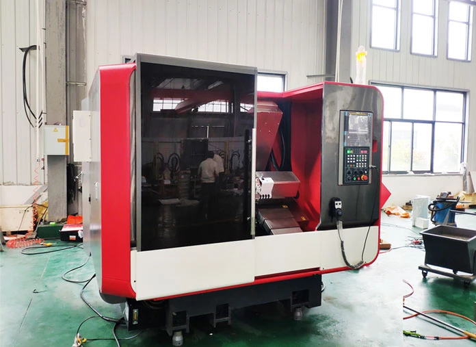 Slant bed CNC turning center