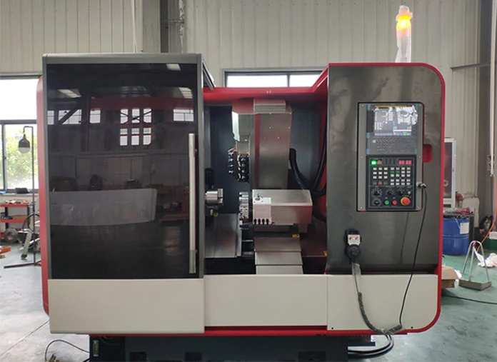 Slant bed CNC turning center