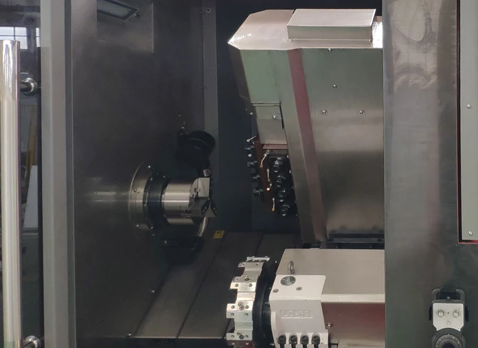 Slant bed CNC turning center